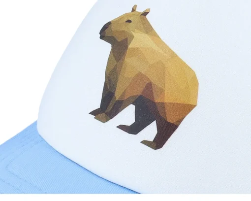 Kids Geometry Capybara Skyblue/White Foam Trucker - Kiddo Cap