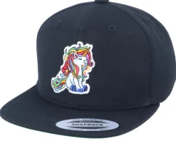 Kids Glorious Unicorn Curls Black Snapback - Unicorns