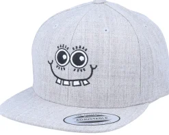 Kids Goofy Smile Heather Grey Snapback - Kiddo Cap