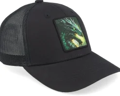Kids Green Dragon Black Trucker - Kiddo Cap