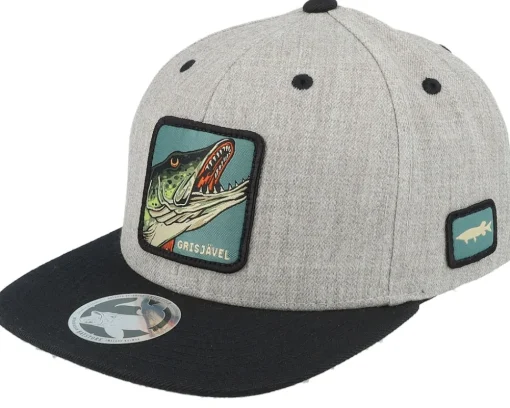 Kids Grisjävel Heather Grey/Black Snapback - Skillfish