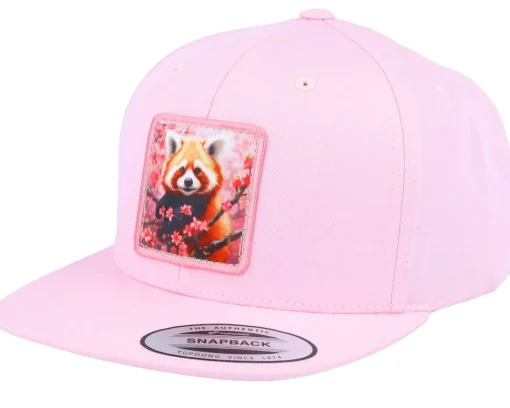 Kids Happy Panda Pink Snapback - Kiddo Cap