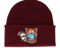 Kids Hatsie The Red Panda Maroon Cuff - Kiddo Cap