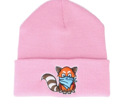 Kids Hatsie The Red Panda Pink Beanie - Kiddo Cap