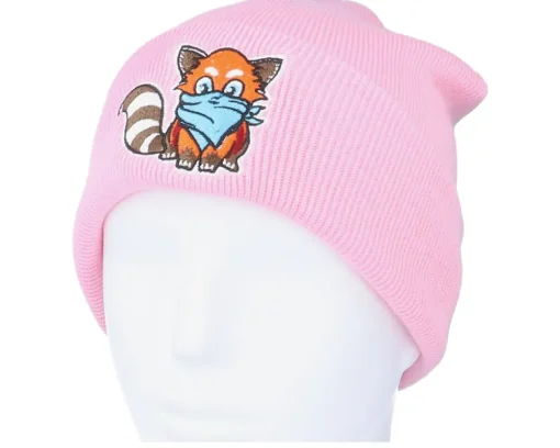 Kids Hatsie The Red Panda Pink Beanie - Kiddo Cap