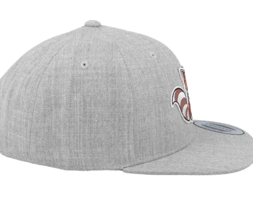 Kids Hatsie The Red Panda Heather Grey Snapback - Kiddo Cap