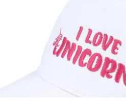Kids I Love Unicorns White/White A-Frame Trucker - Unicorns