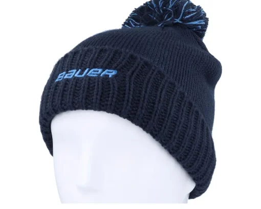 Kids Intarsia Knit Navy/Blue Pom - Bauer