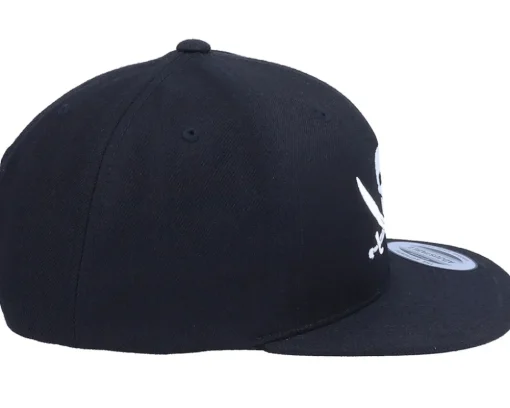 Kids Jolly Roger Pirate Black Snapback - Kiddo Cap