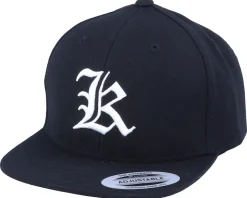 Kids K Letter 3D Black Snapback - Kiddo Cap