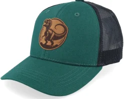 Kids Kids T-rex Dino Brown Round Patch Forest/Black - Kiddo Cap