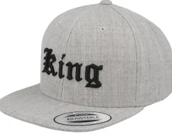Kids King Old English 3d Heather Grey Snapback - Kiddo Cap