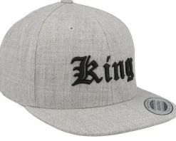 Kids King Old English 3d Heather Grey Snapback - Kiddo Cap