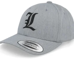 Kids L Letter 3d Heather Grey Adjustable - Kiddo Cap