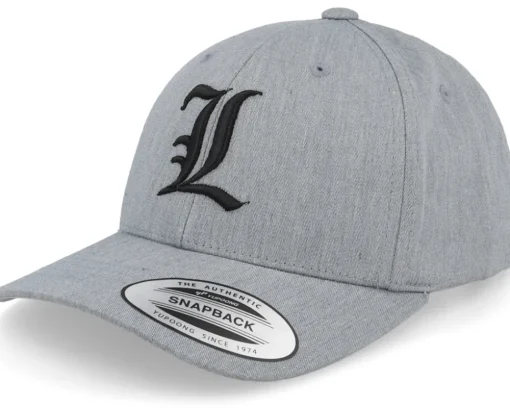 Kids L Letter 3d Heather Grey Adjustable - Kiddo Cap
