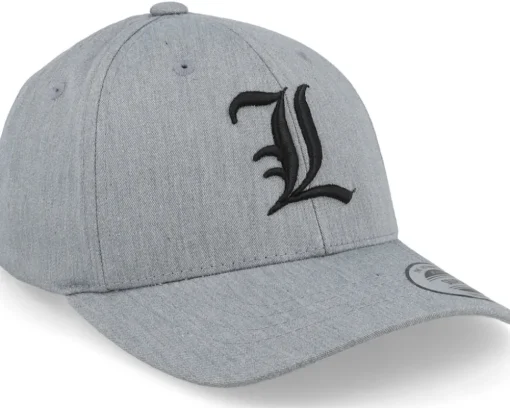Kids L Letter 3d Heather Grey Adjustable - Kiddo Cap