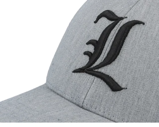 Kids L Letter 3d Heather Grey Adjustable - Kiddo Cap