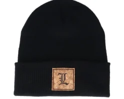 Kids L Letter Patch Black Cuff - Kiddo Cap