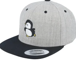 Kids Little Penguin Grey/Black Snapback - Kiddo Cap
