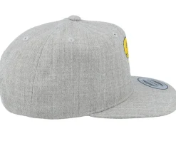 Kids Little Yellow Dinosaur Grey Snapback - Kiddo Cap