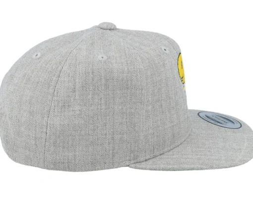 Kids Little Yellow Dinosaur Grey Snapback - Kiddo Cap