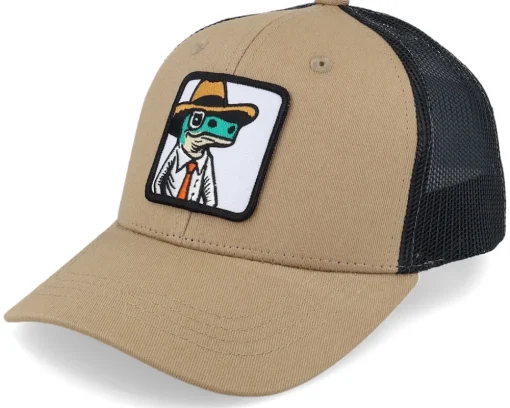 Kids Lizard With Hat Patch Heather Grey/Black - Kiddo Cap