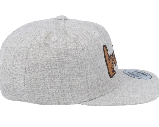 Kids Lovisa Engraved Patch Heather Grey Snapback - Kiddo Cap