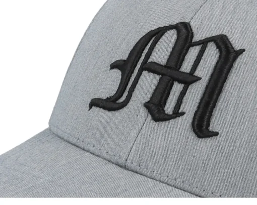 Kids M Letter 3d Heather Grey Adjustable - Kiddo Cap