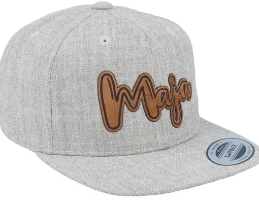 Kids Maja Engraved Patch Heather Grey Snapback - Kiddo Cap
