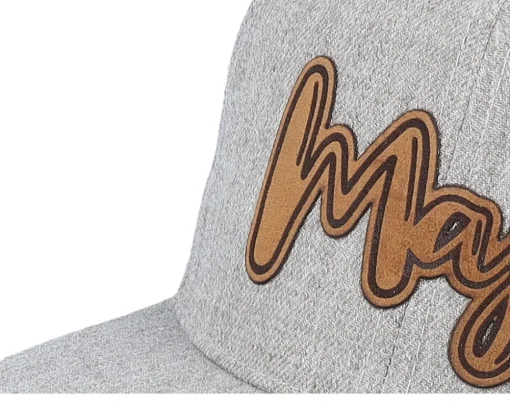 Kids Maja Engraved Patch Heather Grey Snapback - Kiddo Cap