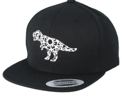Kids Mandala T-Rex Black Snapback - Kiddo Cap