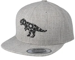 Kids Mandala T-Rex Grey Snapback - Kiddo Cap