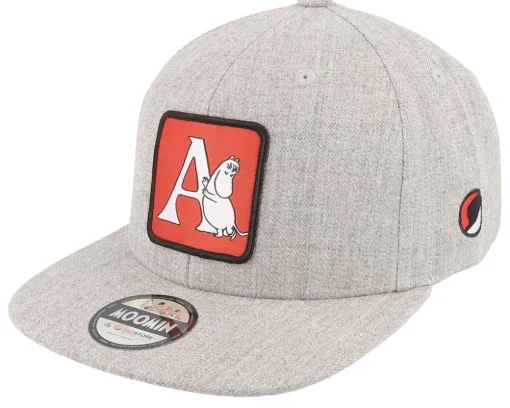 Kids Moomin Alphabet - A Heather Grey Snapback - Moomin