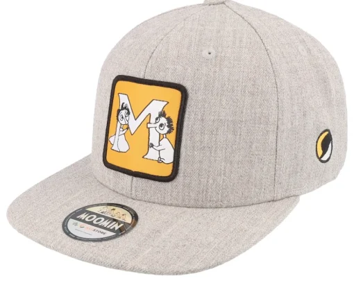 Kids Moomin Alphabet - A Heather Grey Snapback - Moomin