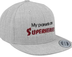 Kids My Parents Are Superheroes Grey Snapback - Kiddo Cap