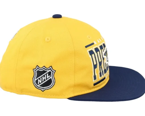 Kids Nashville Predators Logo Flatbrim Cap Gold/Navy Snapback - Outerstuff