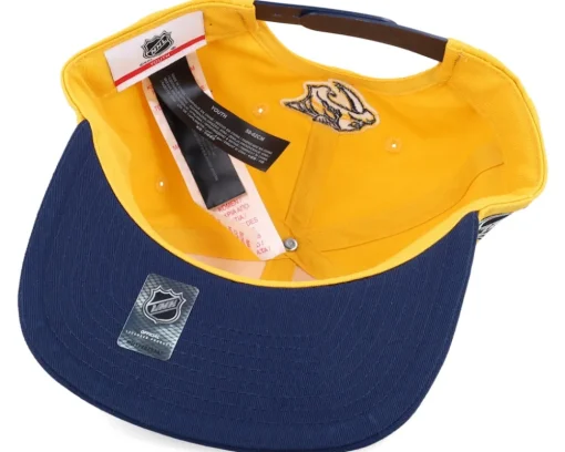 Kids Nashville Predators Logo Flatbrim Cap Gold/Navy Snapback - Outerstuff