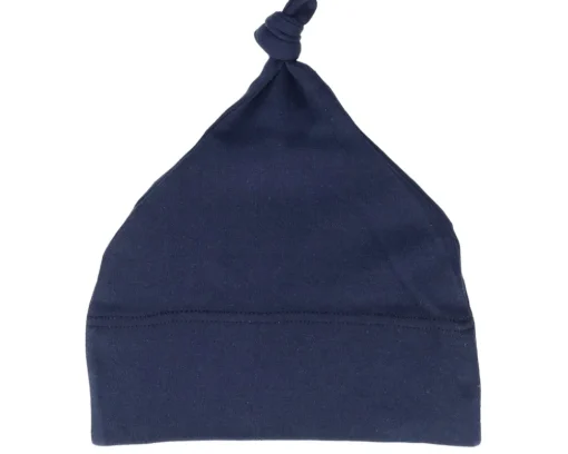 Kids Nautical Navy Baby One-knot Beanie - Babybugz