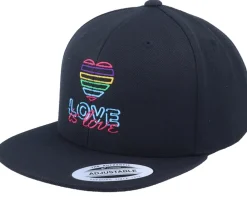 Kids Neon Summer Love Is Love Black Snapback - Kiddo Cap