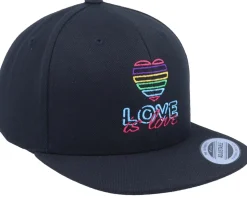 Kids Neon Summer Love Is Love Black Snapback - Kiddo Cap