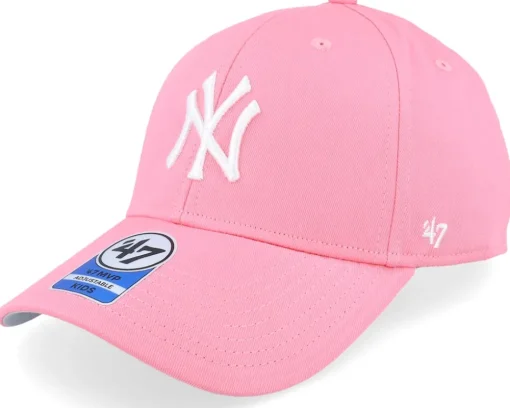 Kids New York Yankees Raised Basic Mvp Rose/White Adjustable - 47 Brand
