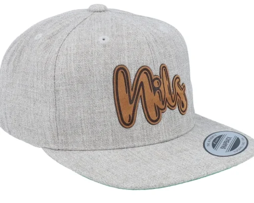 Kids Nils Engraved Patch Heather Grey Snapback - Kiddo Cap