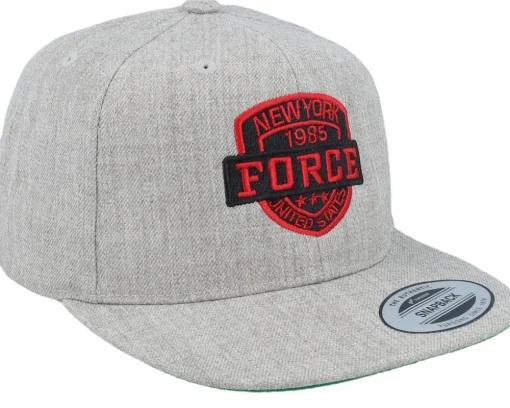 Kids Ny Red Force Heather Grey Snapback - Kiddo Cap