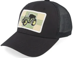 Kids Old Tractor Big Patch Black Trucker - Kiddo Cap