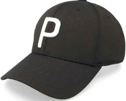 Kids P Cap Black/White Glow Adjustable - Puma
