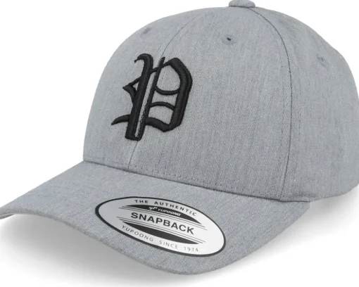 Kids P Letter 3d Heather Grey Adjustable - Kiddo Cap