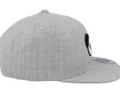 Kids Panda Chenille Patch Heather Grey Snapback - Kiddo Cap