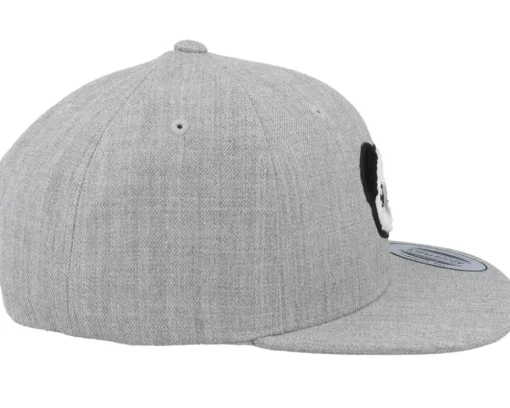 Kids Panda Chenille Patch Heather Grey Snapback - Kiddo Cap