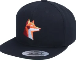 Kids Paper Fox Black Snapback - Kiddo Cap
