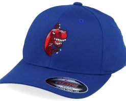Kids Peeping Dino T-rex Royal Blue Flexfit - Kiddo Cap